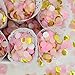 Mybbshower Pink White Gold Wedding Confetti Baby Shower Decorations Party Table Scatters 2/5 Inch