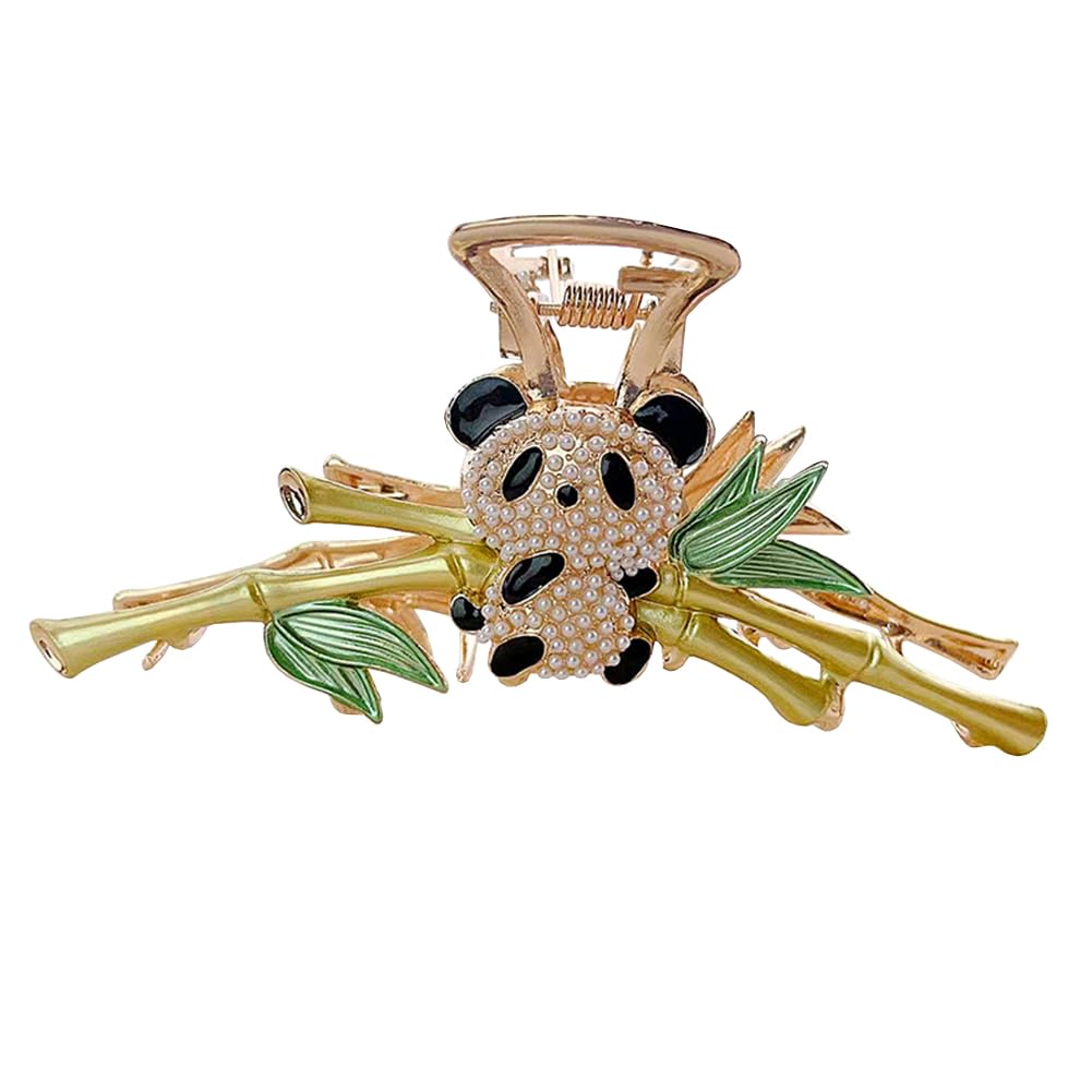 yangzerang Panda Shark Clip Large Hair Claw Clips Pearl Barrettes Metal Hair Claw Strong Nonslip Hair Accessories Headpieces for Thick Hair Women Girls