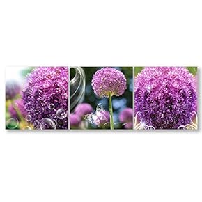 Wall26-3 Panel Canvas Wall Art- Beautiful Flowers -Giclee Painting Wall Bedroom Living Room Home Decoration - 12"x12"x3 Panels