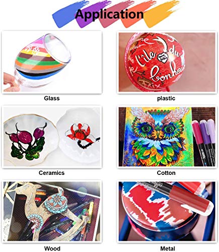 Stylos à peinture acrylique 18 couleurs Marqueurs à base d\'eau pour la pierre, la céramique, le verre, le bois, la toile, 0.7mm Pointe fine pour la peinture rupestre ou les projets de bricolage