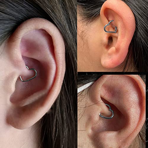 Heart Daith Earrings ENVYOU Pcs Heart Daith Piercing Jewelry