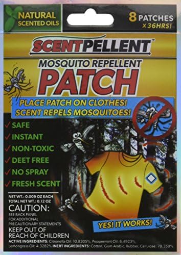 36 Hour Mosquito Repellent Patch - Non Toxic, Deet Free, No Spray. Great for Camping, Boating, Fishing, Summer Sports. Place Patch on Clothing, Shoes, or Hats. (24-Patches)