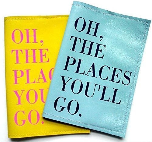 Leather Passport Cover, Passport Wallet - Oh, The Places You'll Go