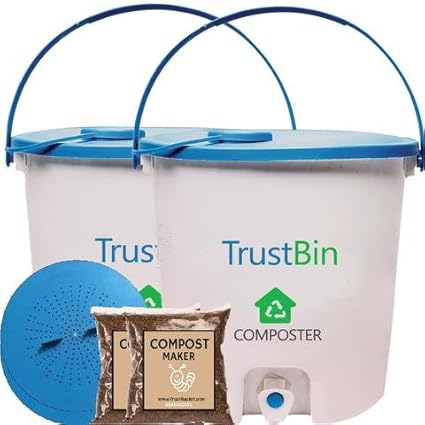 Trust Basket Trustbin (Set Of Two 14 Ltrs Bins)-Indoor Compost Bin For Converting All Kinds Of Kitchen Food Waste Into Fertilizer