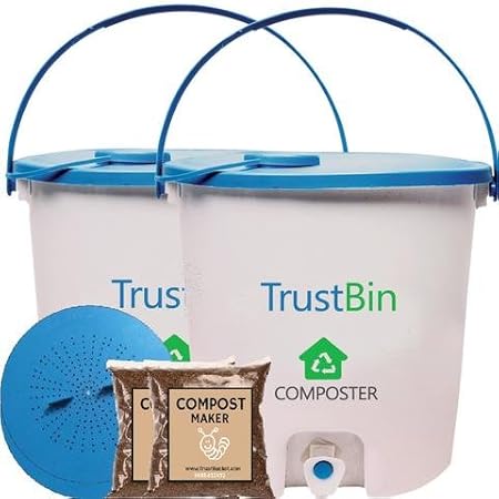 Trust Basket Trustbin (Set Of Two 14 Ltrs Bins)-Indoor Compost Bin For Converting All Kinds Of Kitchen Food Waste Into Fertilizer