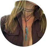 Olbye Turquoise Suede Choker Necklace Brown Cord Necklace Suede Ribbon Choker Jewelry Personalize Everyday Necklace Jewelry for Women