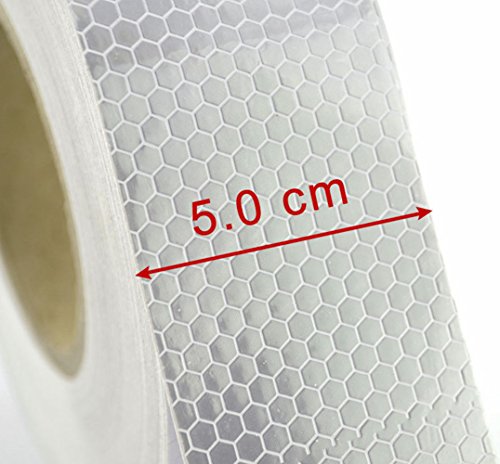 Wesy Micro Prismatic Sheeting Reflective Tape,2" x 27.3 yd,Car Truck Trailer RV Camper Boat Semi,Safety Warning Conspicuity Tape (Silver White)