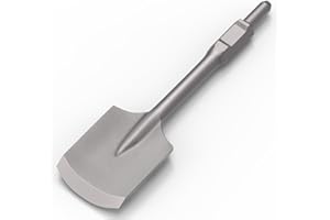 TOOVEM A FAMILY OF MANUFACTURERS TOOVEM 65A Shank Clay Spade, 4.3 x 16.5 Inch Alloy Steel Electric Demolition Jack Hammer Shovel Chisel Bit, Thinset Scraper Adhesives Remover Concrete Breaker for Trenching, Landscaping