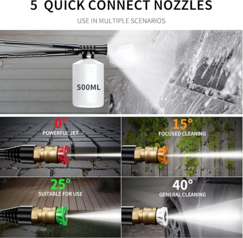 Pressure Washer, 4800 PSI 3.2 GPM Power Washer with 4 Quick Connect Nozzles/Foam Cannon, 23FT Inlet Hose & Filter, High Pressure Washer for Cars, Fences, Patio, Home, Blue