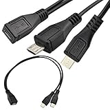 Micro USB 5P Female jack to 2 Micro 5pin male Splitter Y Charge cable 4 Samsung