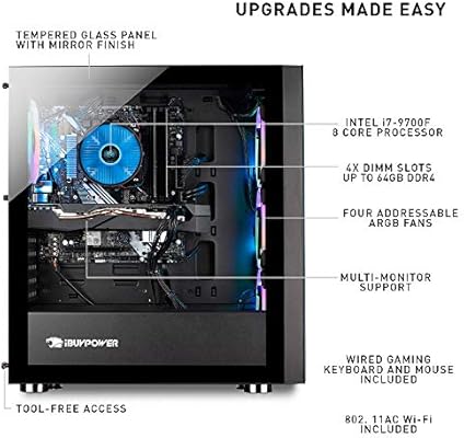 Ibuypower Gaming Pc Computer Desktop Element 9260 Intel Core I7 9700f 3 0ghz Nvidia Geforce Gtx 1660 Ti 6gb 16gb Ddr4 240gb Ssd 1tb Hdd Wi Fi Windows 10 Home Black Amazon Sg Electronics