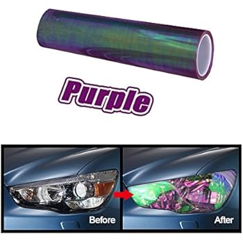 headlights adhesive chameleon purple shiny inchs tint films vinyl self film amazon