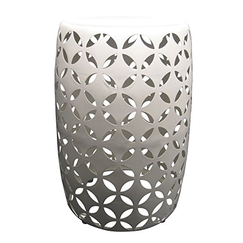 allen + roth 19.4-in White Indoor/Outdoor Round Steel Plant Stand