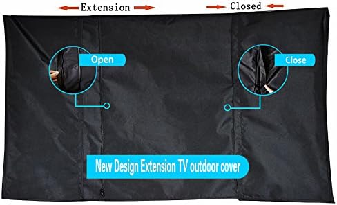 Extension TV Outdoor Cover (58"-65" Black)-Patent Pending…