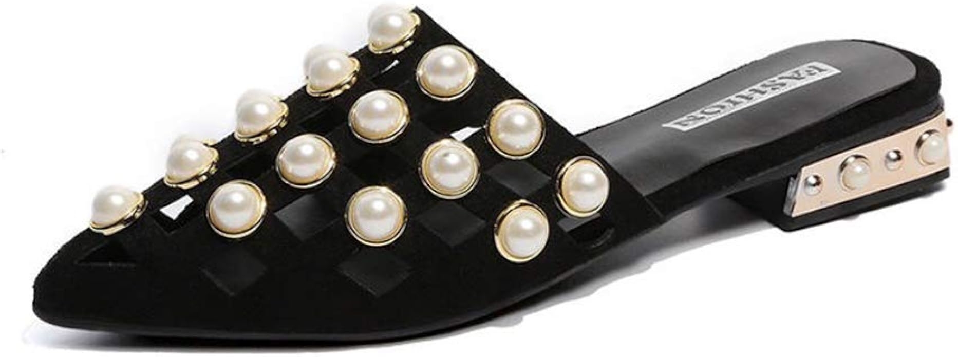 beaded mules flats