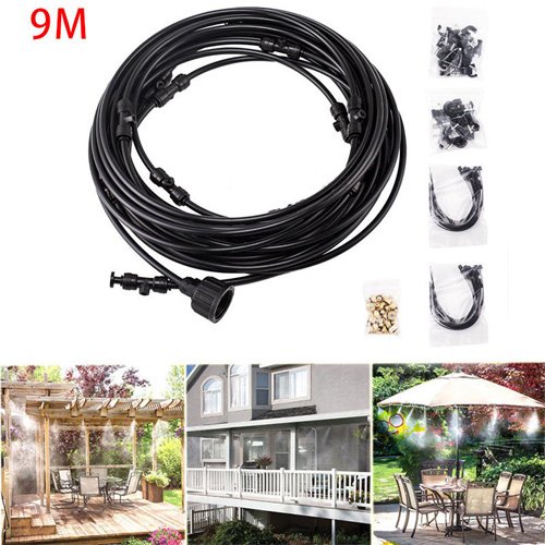Simply Silver - 9M Outdoor Misting System Fan Cooler Water Cooling Patio Mist Garden Kit Durable - Thumbnail 4