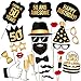 50th Birthday Photo Booth Props - Fabulous Fifty Party Decoration Supplies For Him &Her, Funny Fiftieth Bday Photobooth Backdrop Signs For Men And Women, Black And Gold D&eacute;cor Ideas - 34 Pieces