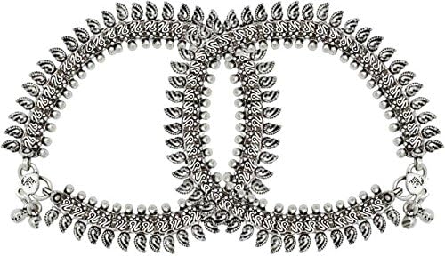 Frabjous Silver Alloy Payal Anklet for Women