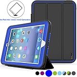 SEYMAC Stock for iPad Mini Case iPad Mini 1/2/ 3 Case, (Not for mini4), [Rugged Heavy Duty ] Hard PC and Soft TPU [Smart Cover ] Auto Sleep Wake with Leather Stand Feature for iPadMINI1/2/3 (Blue)