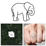 Tattify Tiny Elephant Temporary Tattoo - Baby (Set of 2) - Other Styles Available - Fashionable Temporary Tattoos
