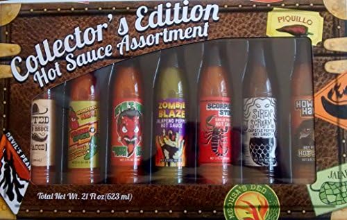 Collector's Edition Hot Sauce Assortment in 7 Flavors from Hot to Extra Hot 3 fl. oz. each