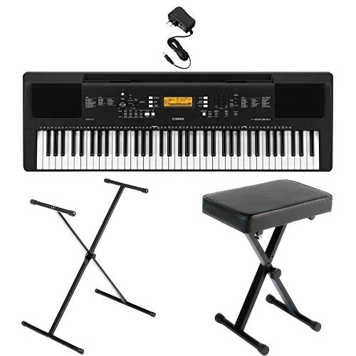 Yamaha PSR-EW300AD 76-Key Portable Keyboard & Power Supply with Stand and Bench