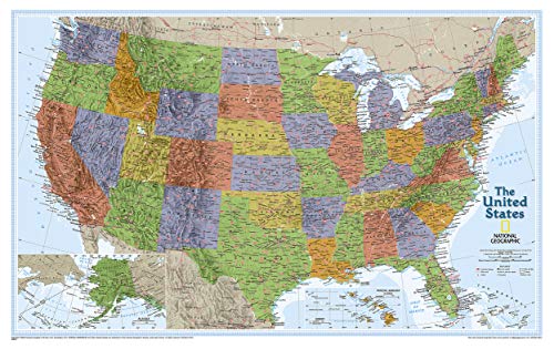 National Geographic United States Wall Map - Explorer - Laminated (32 x ...