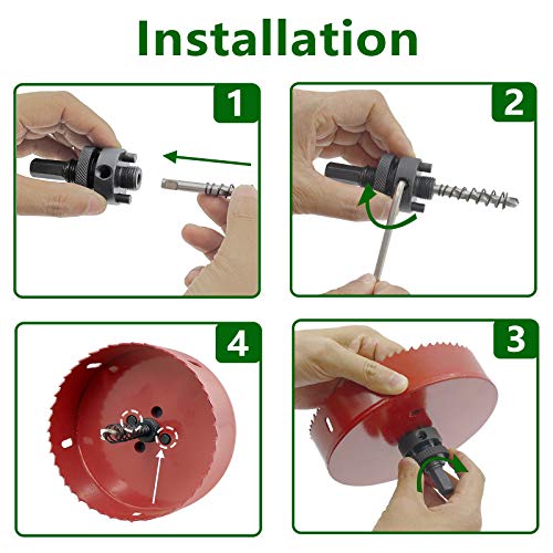 4.5 inch Hole Saw, 1 1/4 inch Cutting Depth HSS BiMetal Hole