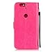 Nexus 6P Case,Huawei Nexus 6P Wallet Case,Phezen Beauty Luxury Bling Crystal Rhinestone Diamond Embossed Flower Butterfly PU Leather Flip Stand Wallet Case Card/Cash Slots for Huawei Nexus 6P,Hot Pink