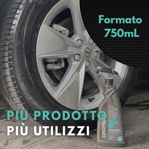 Tecnoxx Tyres Up - Shine and Moisturiser for Tyres and Rubber for Cars and Motorcycles - UV Protection, Intense Shine and Instant Result - 750 ml with Sprayer