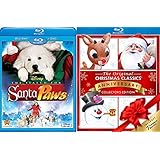 Timeless Christmas Classics Rudolph Magoo Santa Claus &amp; Frosty Collectors Edition 7 Holiday Story Pack &amp; Disney Santa Paws Movie Set