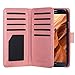 ULAK Galaxy S4 Case, S4 Case - Multi Card Slots Series PU Leather Magnetic Wallet Case Cover for Samsung Galaxy S4 IV i9500 (Coral Pink)