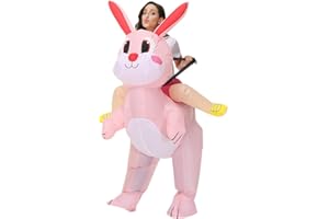 MROMT Bunny Inflatable Costume Easter Bunny Costume Adult Rabbit Blow Up Suit Inflatable Rabbit Costume for Adults