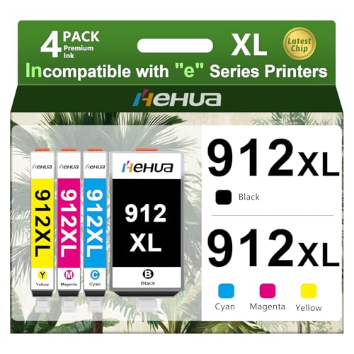 912XL Multipack Compatible pour Les Imprimantes HP 912XL Cartouches d'encre 912 XL Compatible pour Les Imprimantes HP OfficeJet 8022, 8012, 8014, 8015, 8017, OfficeJet Pro 8022, 8023, 8024, 8025 (4PK