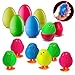 6 Easters Eggs Filled with Light Up Squishy Toy Puffer Chicks | Prefilled Surprise Egg Toys | Perfect Easter Basket Stuffer | Novelty Stress Relief Toy for Toddler Boys and Girls | Six Pack