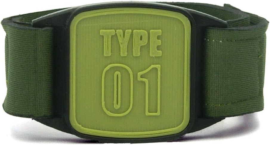 Freestyle Libre Sensor Armband, Sports Style - Type 01 Design (Olive Green & Black) (M)