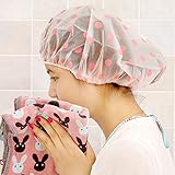 Dealglad New 3Pcs Fashion Lovely Thicken Elastic Waterproof Plastic PVC Bathing Shower Cosmetic Care Hair Cap Hat (Pink)