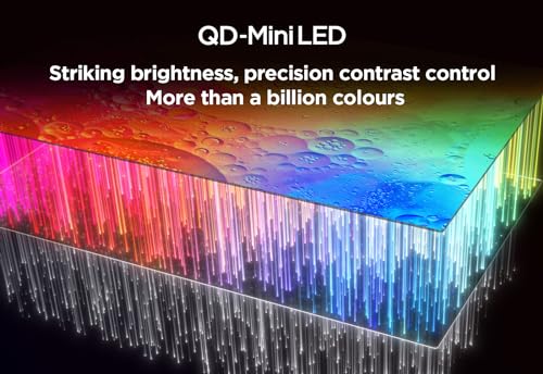 TCL 55QM8B 55-inch QLED Mini LED Smart TV, 4K HDR Premium 1300nits, Powered by Google TV (Dolby Vision & Atmos, Onkyo 2.0 sound system​, 144Hz Motion Clarity Pro, Hands-Free Voice Control)
