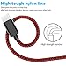 WUXIAN USB Type C Cable 5-Pack(3/3/6/610ft) USB C Cable Nylon Braided Long Cord USB Type A to C Fast Charger for Macbook, LG G6 V20 G5,Google Pixel, Nexus 6P 5X, Samsung Galaxy S8+(Black&Red)