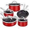 HITECLIFE-Nonstick-Pots-and-Pans-Set-Cookware-Sets-10pcs-Chemical-Free-Induction-Cooking-Set-with-Lids-Space-Saving-Aluminium-Pan-Set-Kitchenware-with-Saucepan-Frying-Pan-Stockpot-Red HITECLIFE Nonstick Pots and Pans Set, Cookware Sets 10pcs, Chemical-Free Induction Cooking Set with Lids, Space Saving Aluminium Pan Set, Kitchenware with Saucepan, Frying Pan, Stockpot, Red