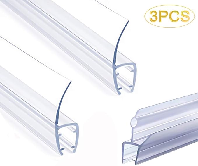 Shower Door Bottom Seal Strip, 3 Pack Bath Shower Screen Door Seal for 810 mm Gap Glass