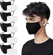 Gearari 5-Ply Reusable Cloth Face Mask for Men and Women - Breathable Comfort, Fully Machine Washable, Face Ma