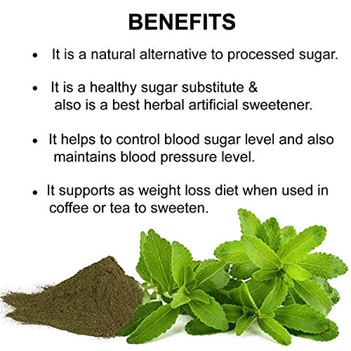Stevia Leaf Powder (Stevia Rebaudiana) Unprocessed Stevia Sugar ǀ