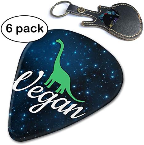 Paulino 6 Pack Vegan Dinosaur Vegan Guitar Picks Classic Picks, Unique Guitar Gift For Bass, Electric & Acoustic Guitars