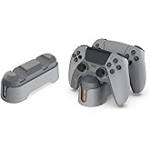 XBERSTAR PS5 Charging Station for PS5 /PS5 Edge Controller Charging Dock Stand PS5 Controller Fast Charging Station Accessories (Gray)