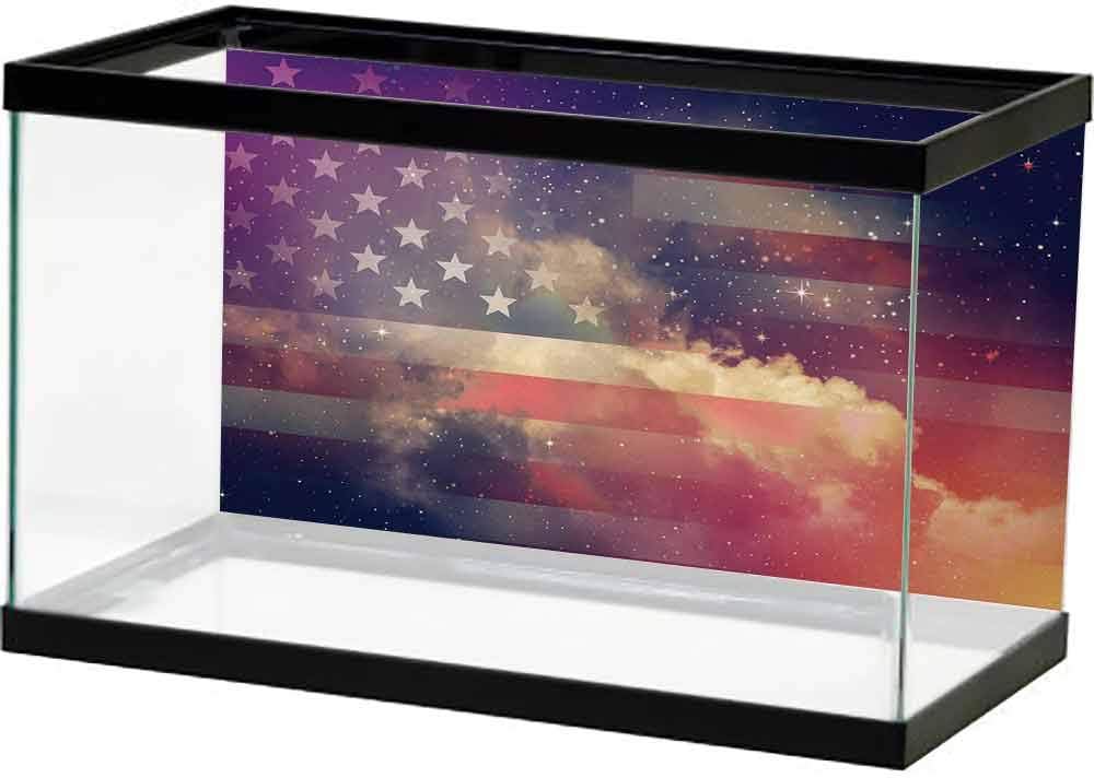 bybyhome Undersea World American Flag,Eagle on Foreground Banner Pride History Solidarity Martial Identity Symbol,Multicolor PVC Adhesive