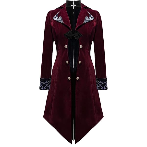 Men's Steampunk Military Trench Coat – Long Gothic Overcoat Jacket For Cosplay