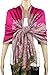 Achillea Luxurious Big Paisley Jacquard Layered Woven Pashmina Shawl Wrap Scarf Stole (Fuchsia)