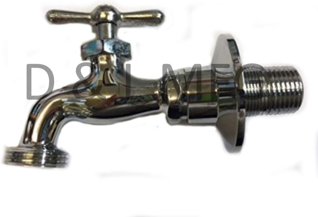 D&L Chrome Plated Brass Hose Bibbs 1/2 IPS Male Adjustable