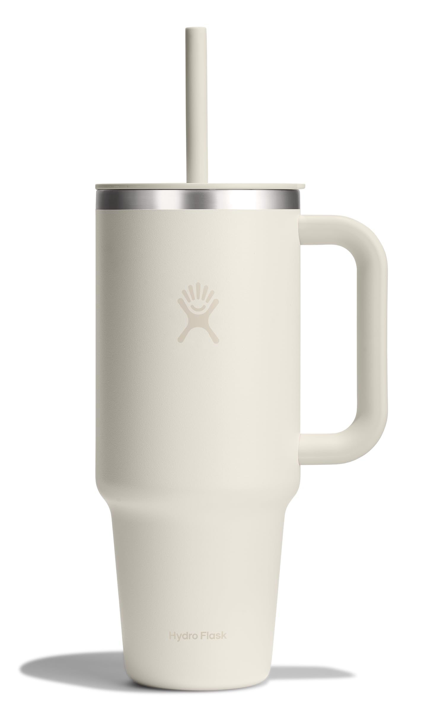 Photo 1 of Hydro Flask 40 Oz Travel Tumbler with Handle, Lid and Straw - Insulated Stainless Steel in Ivory